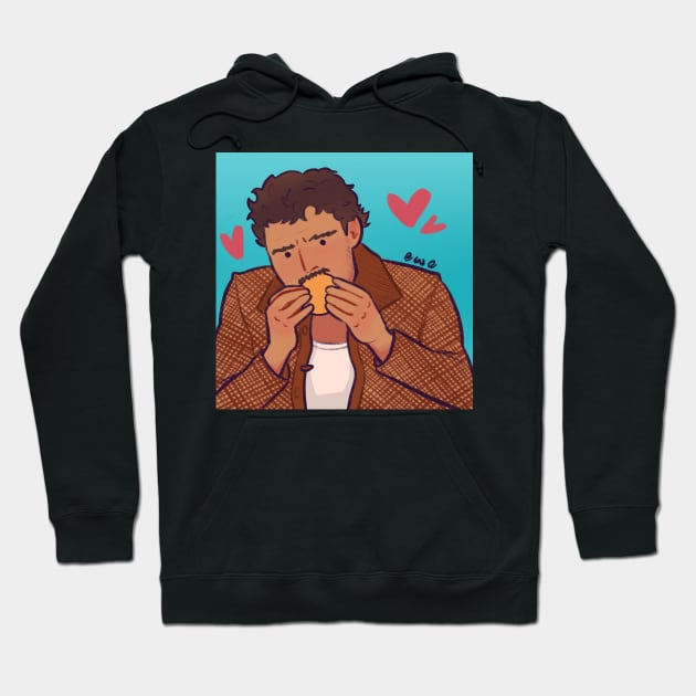 Pedro Pascal eating bread with avocado Hoodie by ewewhy